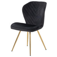 Stuhl  schwarz gold Metall Samt Delta_Stuhl_6003585 - gold/schwarz