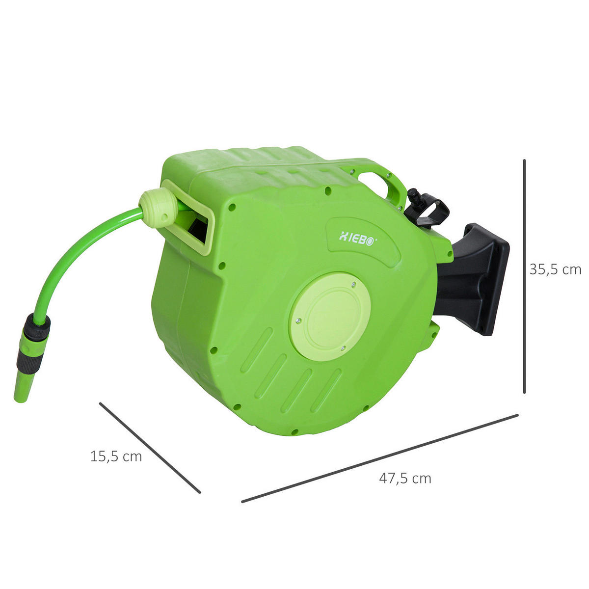 Outsunny Schlauchaufroller schwenkbar Schlauchaufroller 845-182 - grün (45,00/21,00/36,00cm) - Outsunny