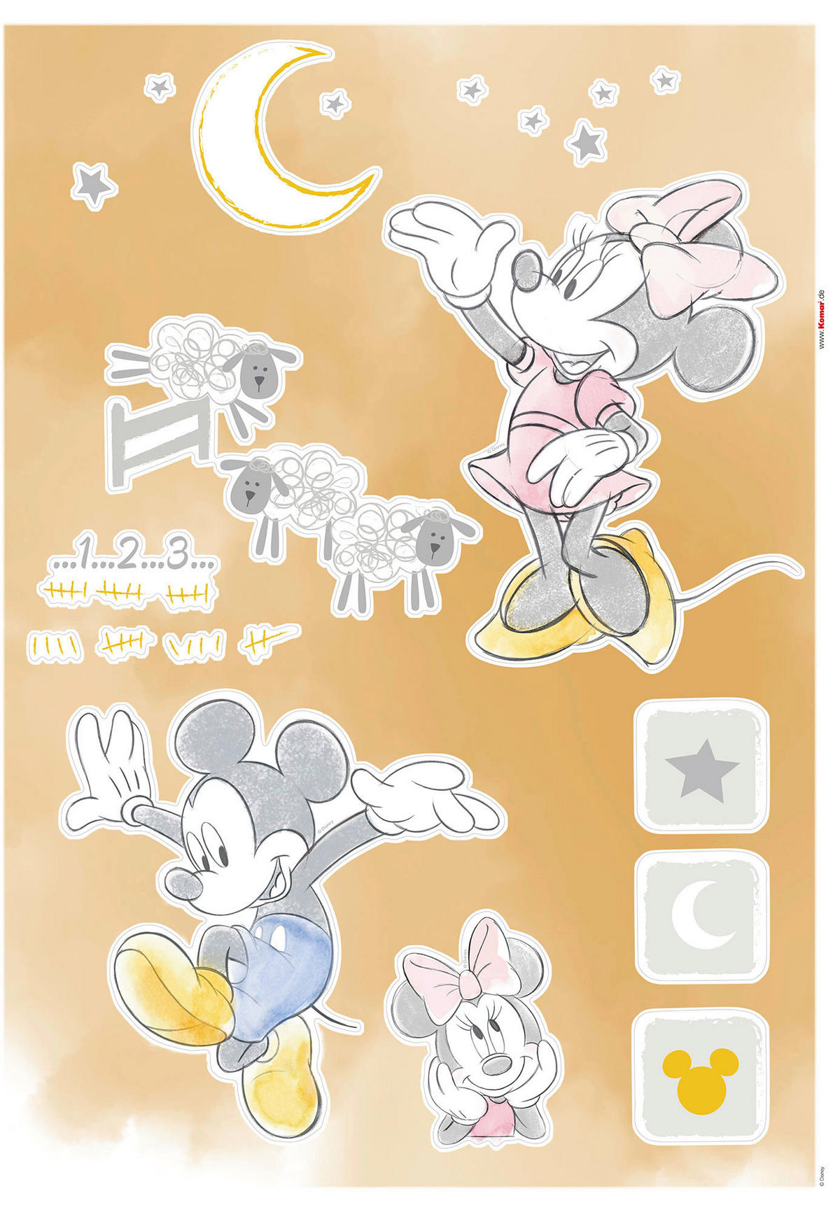 Komar Wandtattoo Counting Sheeps Disney Counting Sheeps B/L: ca. 50x70 cm Counting Sheeps - (50,00/70,00cm) - Komar