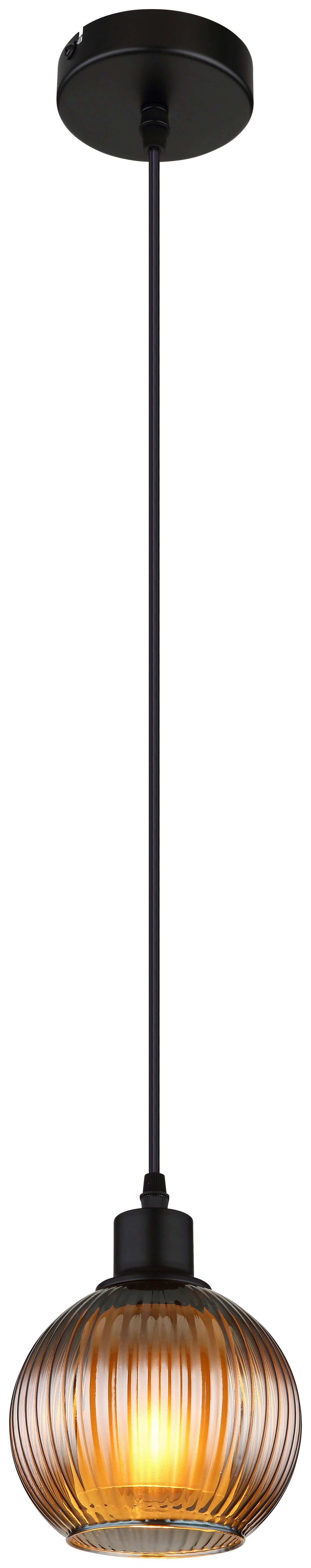 GLOBO Pendelleuchte petrol schwarz Metall Glas H/D: ca. 120x15 cm null 1 Brennstellen Pendelleuchte_Zumba_petrol - petrol/schwarz (15,00/120,00cm) - GLOBO