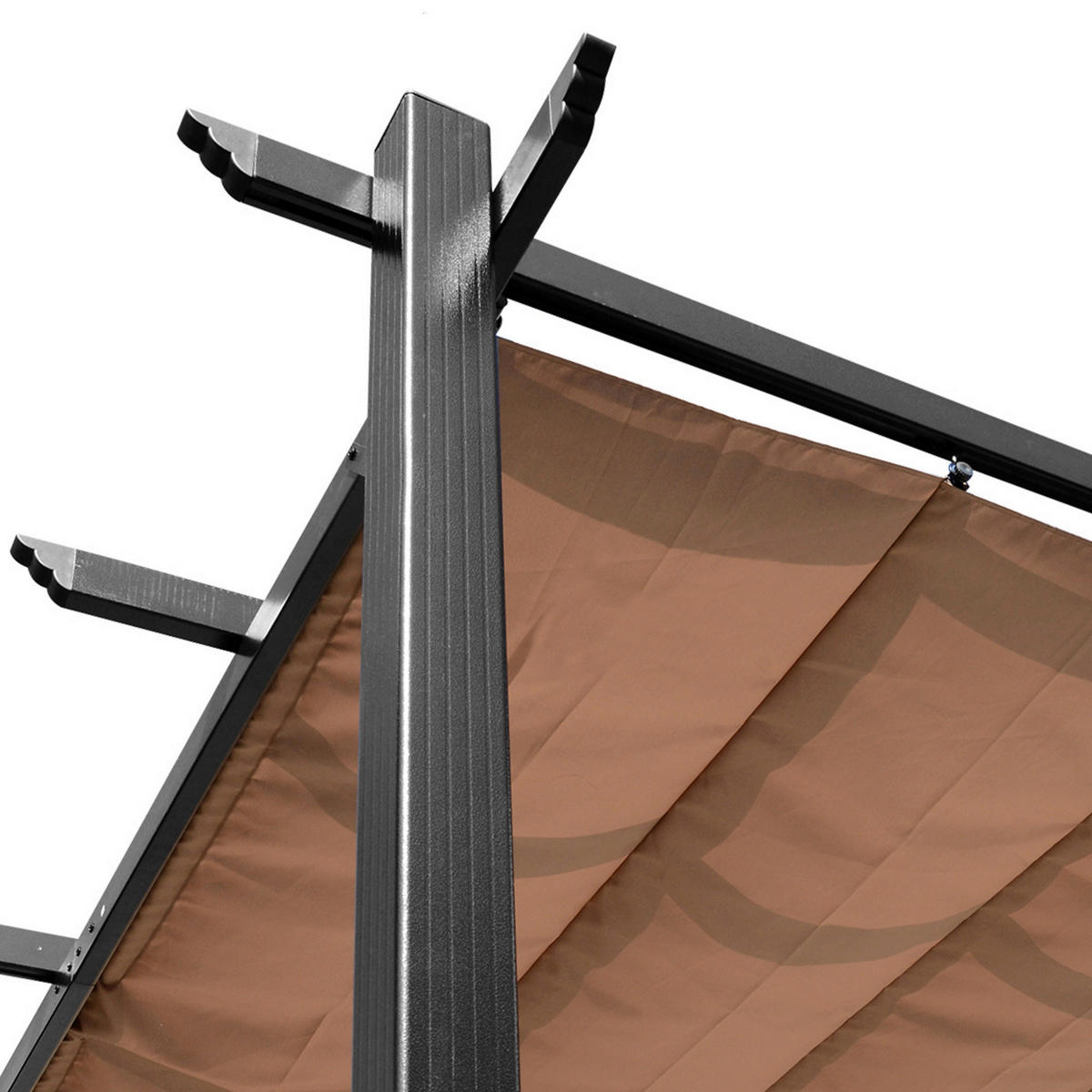 Outsunny Pergola braun Aluminium B/H/L: ca. 400x223x300 cm Pergola - braun/grau (300,00/400,00/223,00cm) - Outsunny