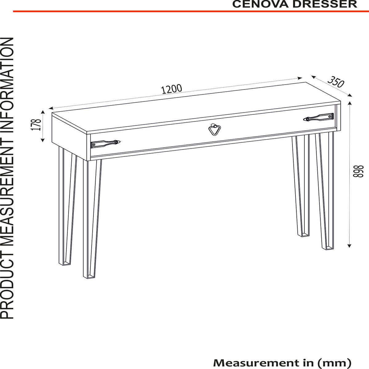 Konsolentisch Genova walnuss Nachbildung Spanplatte B/H/T: ca. 120x90x35 cm Genova - walnuss (120,00/90,00/35,00cm) - moebel17