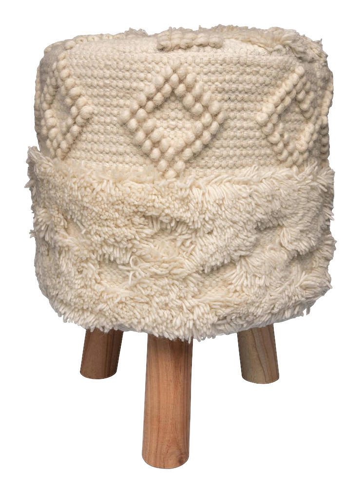 360 Living Hocker Bohist 100 natur Baumwolle Holz H/D: ca. 50x38 cm Bohist 100 - natur (38,00/50,00cm) - 360 Living