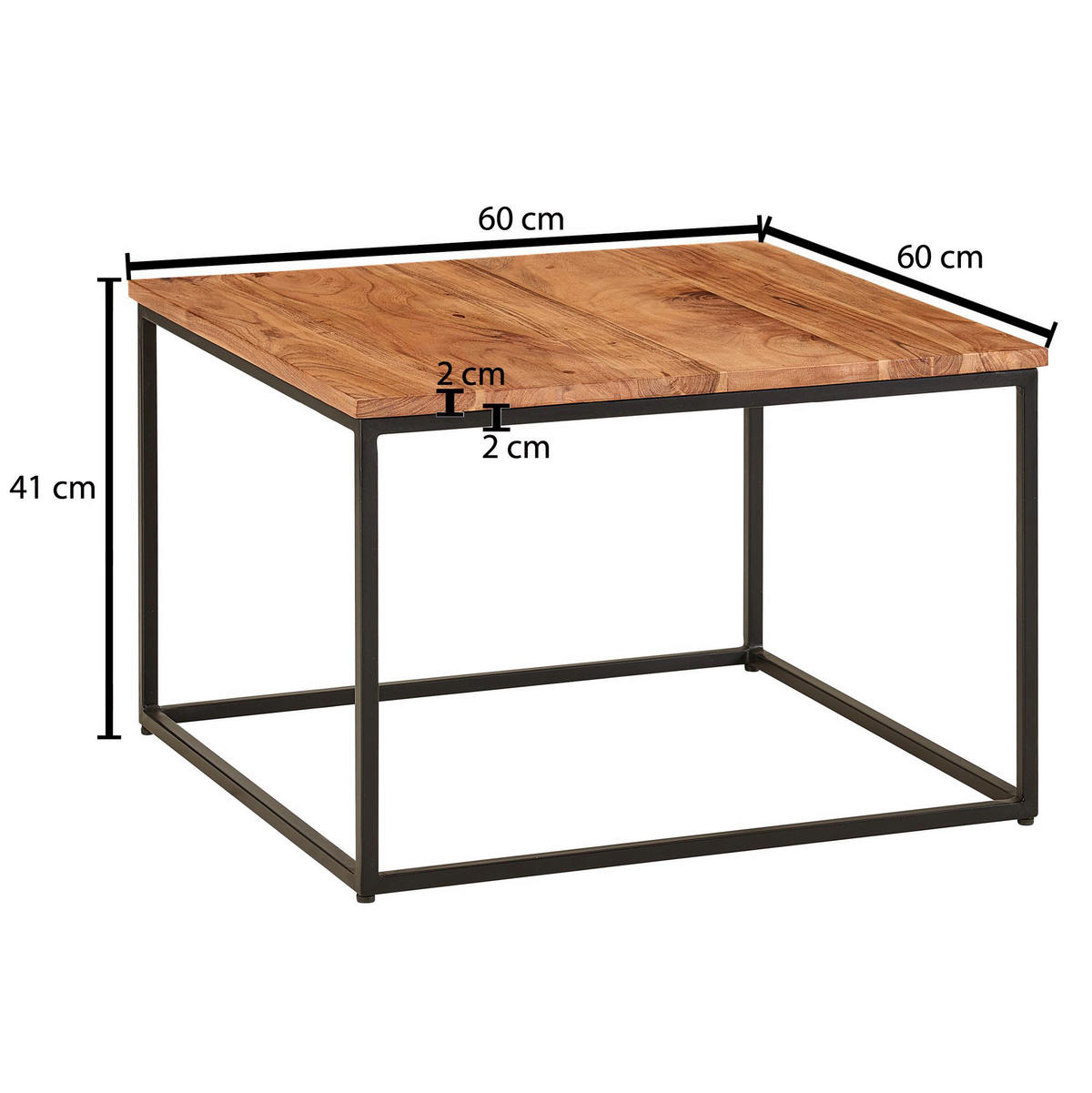 Couchtisch braun B/H/T: ca. 60x41x60 cm Couchtisch - braun (60,00/41,00/60,00cm) - Wohnling