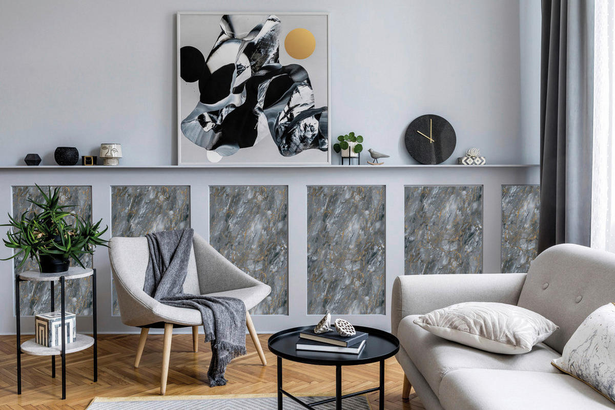d-c-fix Klebefolie Romeo Marmoroptik Romeo graublau gold B/L: ca. 45x200 cm Romeo - gold/graublau (45,00/200,00cm) - d-c-fix
