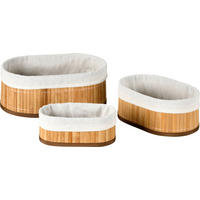 Kesper Bambus Körbchen 3er Set braun B/H/L: ca. 12x20x30 cm Bambus_Körbchen_3erSet - braun (30,00/12,00/20,00cm) - Kesper