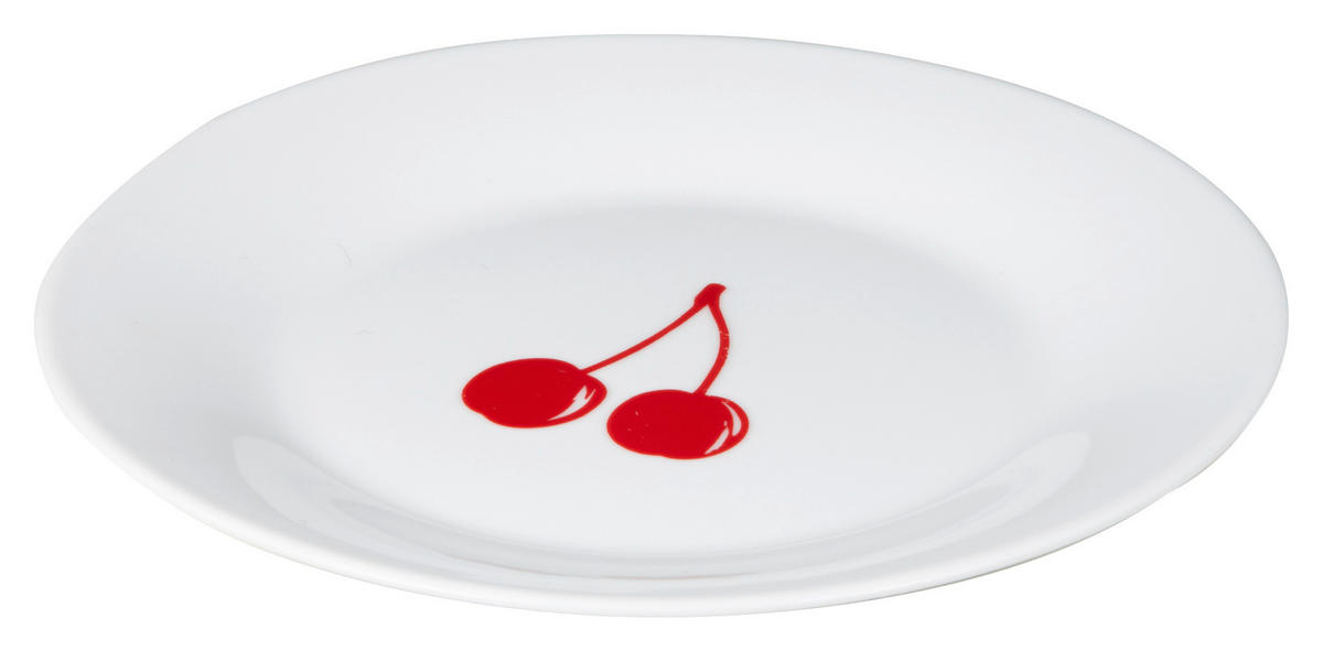 BENETTON Dessertteller Fruits weiß Porzellan D: ca. 20 cm Fruits - weiß/rot (20,00cm) - BENETTON