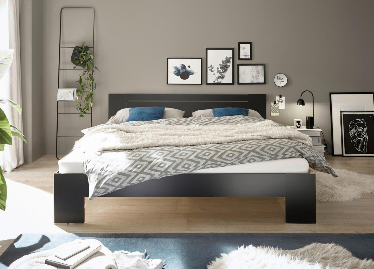 Futonbett Cannes schwarz Liegefläche B/L: ca. 180x200 cm Cannes - schwarz (185,00/71,00/204,00cm)