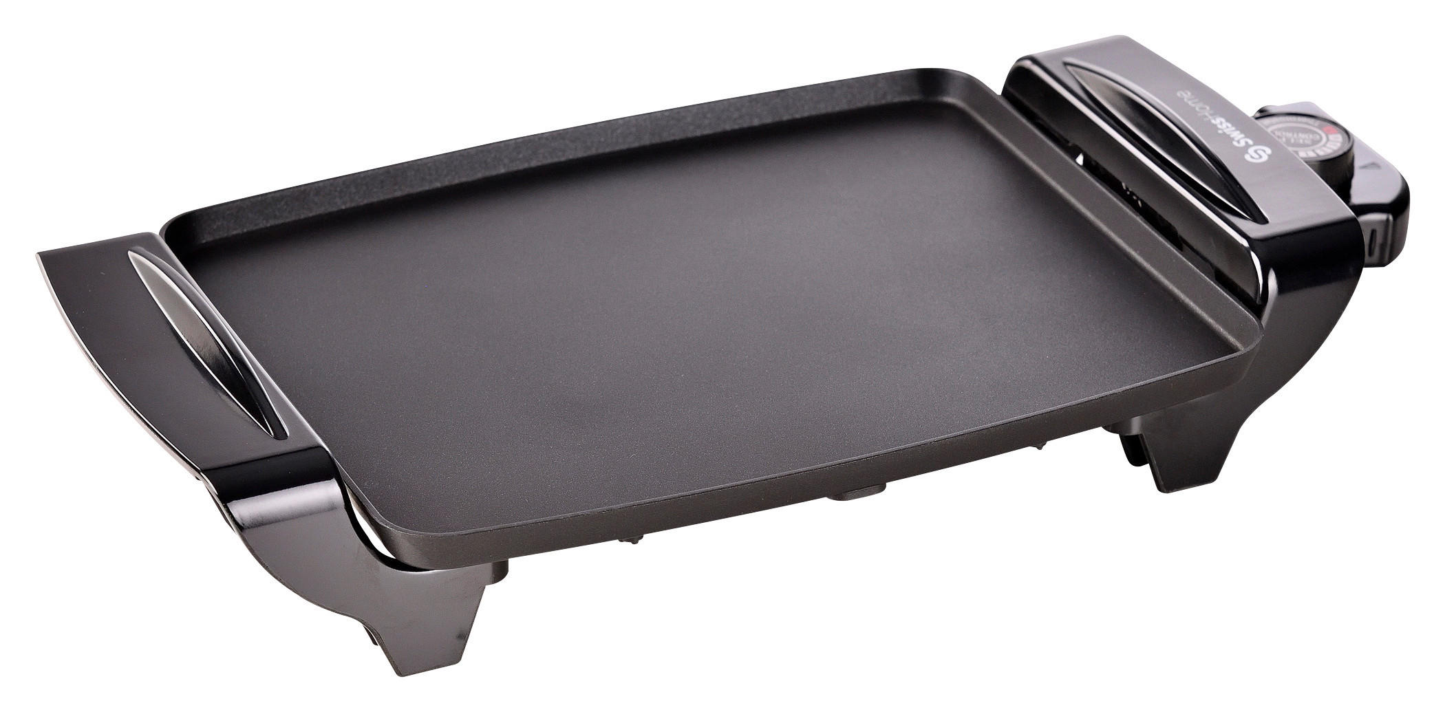 SWISS HOME Grillplatte schwarz Aluminium B/H/L: ca. 10,2x22,8x38,6 cm PETIT - schwarz (38,60/10,20/22,80cm) - SWISS HOME