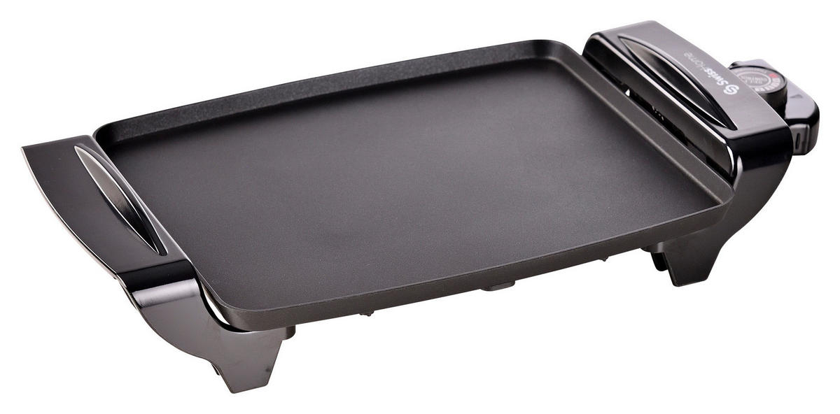 SWISS HOME Grillplatte schwarz Aluminium B/H/L: ca. 10,2x22,8x38,6 cm PETIT - schwarz (38,60/10,20/22,80cm) - SWISS HOME