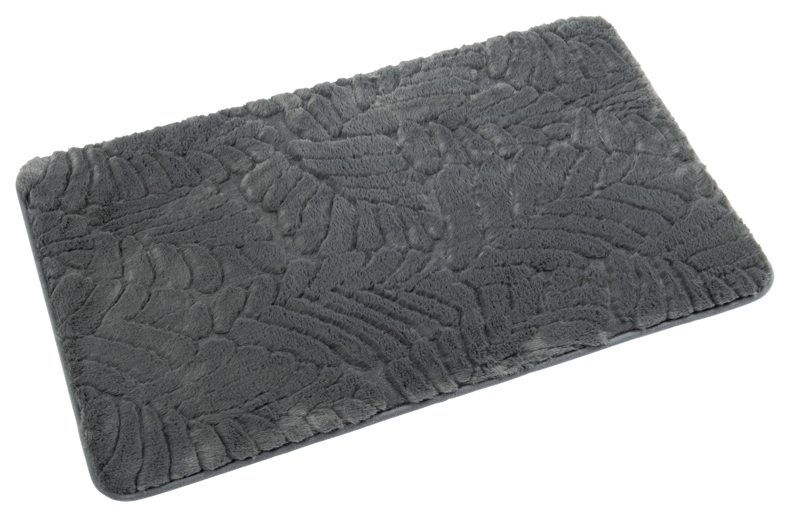Tuffi Badematte Badematte_Blätter_anthrazit 50x80cm - anthrazit (50,00/80,00cm) - Tuffi