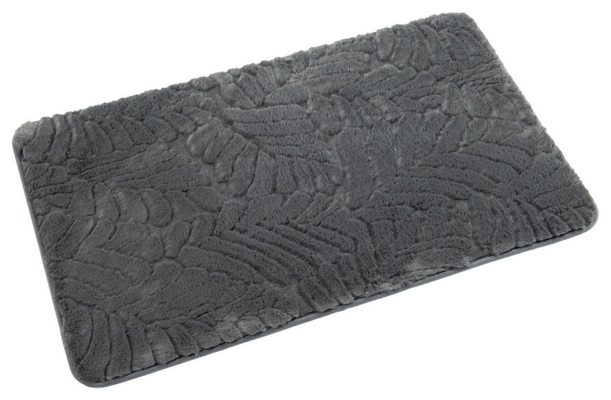 Badematte Badematte_Blätter_anthrazit 50x80cm - anthrazit (50,00/80,00cm) - Tuffi