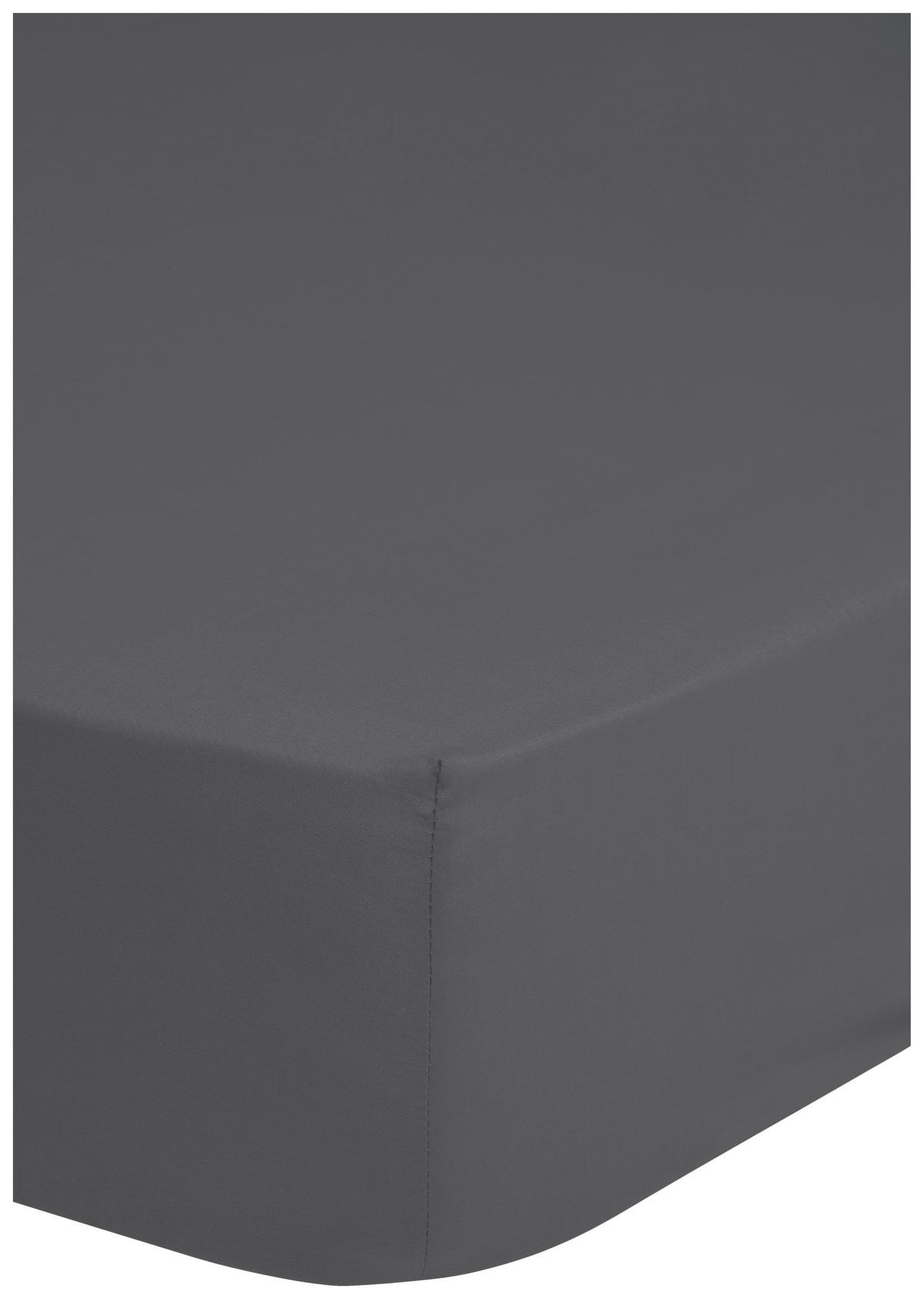 Baumwoll Spannbetttuch Satin Spannbetttuch-Satin 160x200cm - grau (160,00/200,00cm) - HIP