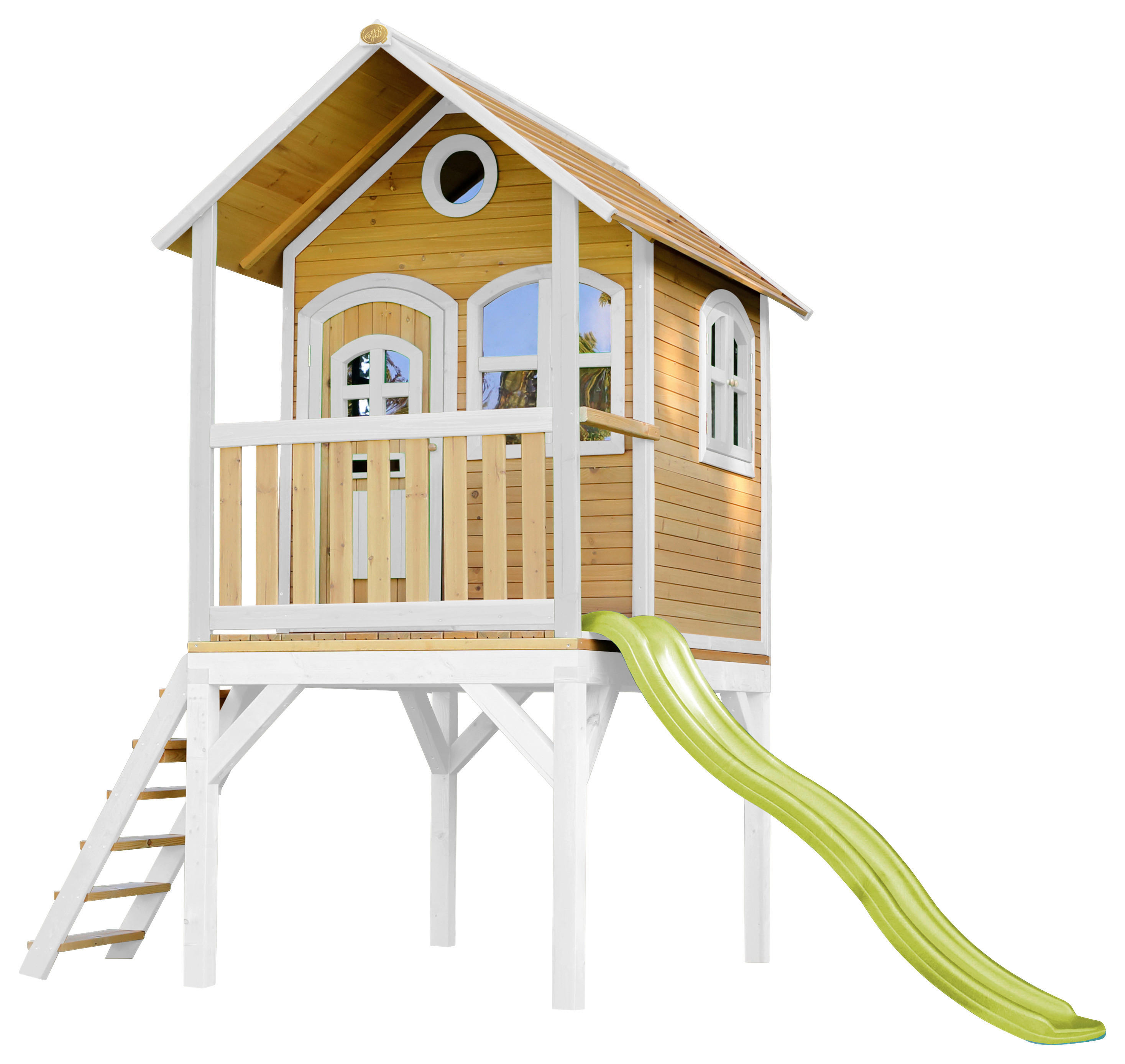 AXI Spielhaus Laura weiß B/H/L: ca. 318x272x191 cm Laura - braun/weiß (191,00/318,00/272,00cm) - AXI