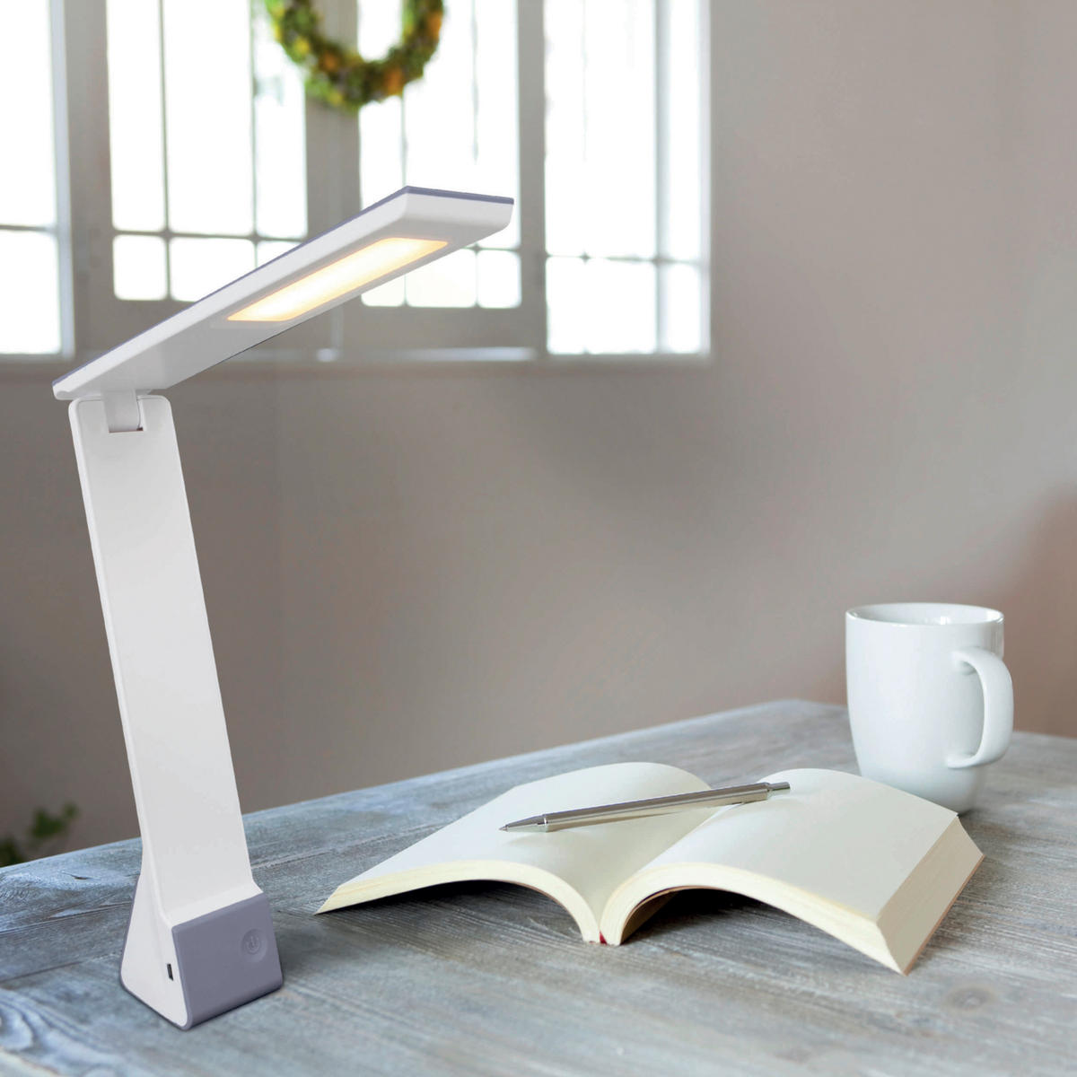 Näve Leuchten LED-Tischleuchte grau Metall Kunststoff B/H/T: ca. 6x26x5 cm ULF - grau (6,00/26,00/5,00cm) - Näve Leuchten