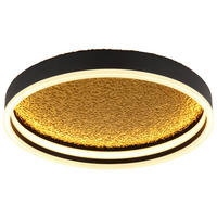 GLOBO Deckenleuchte Opal mattschwarz gold Metall Acryl H/D: ca. 8x40 cm 1 Brennstellen HEDI - gold/Opal (40,00/8,00cm) - GLOBO