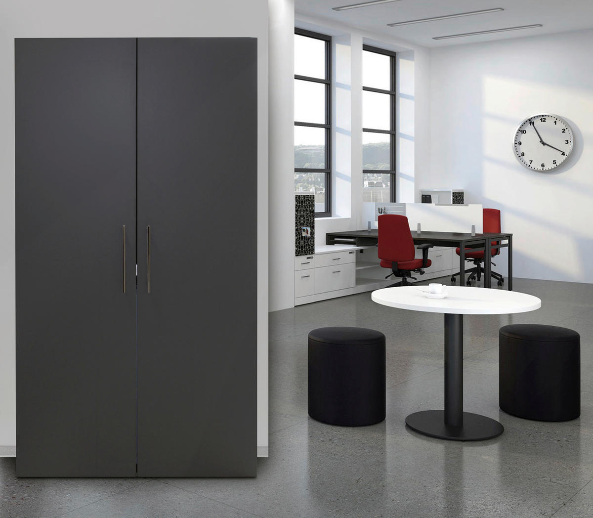 Respekta Schrankküche Economy grau matt B/H/T: ca. 104x193x67 cm Economy - weiß/grau (104,00/193,00/67,00cm) - Respekta