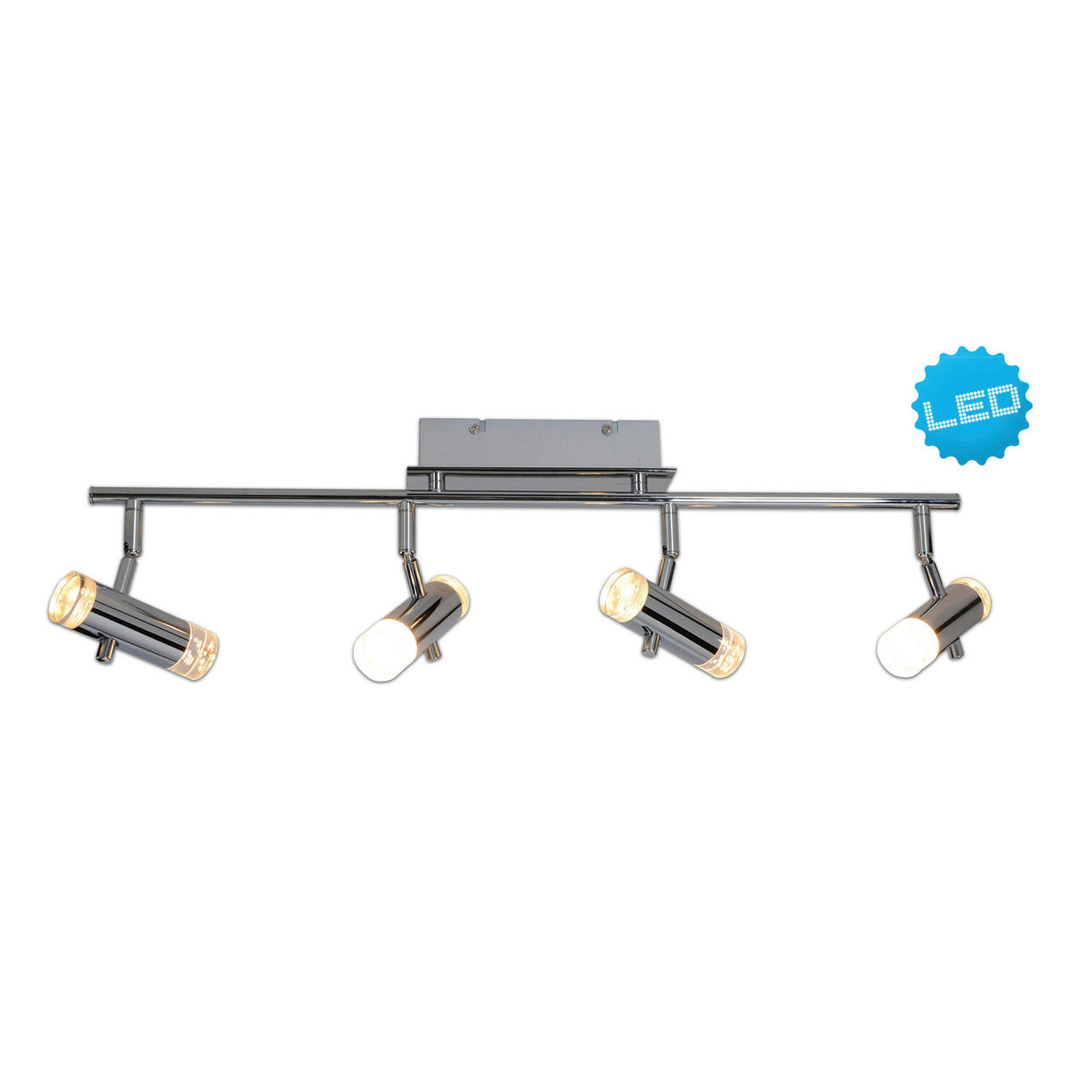 Näve Leuchten Deckenleuchte 1246042 Chrom Kunststoff Metall B/H/T: ca. 8x18,5x66 cm 4 Brennstellen Garda - Chrom (8,00/18,50/66,00cm) - Näve Leuchten