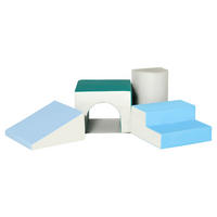 HOMCOM Kinder Bausteine 4er Set B/H/L: ca. 50x150x39 cm Kinder-Softplay-Set - blau/hellgrau (39,00/50,00/150,00cm) - HOMCOM