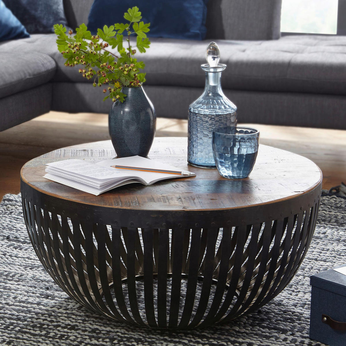 Couchtisch braun schwarz lackiert B/H/T: ca. 70x33x70 cm Couchtisch - braun/schwarz (70,00/33,00/70,00cm) - Wohnling
