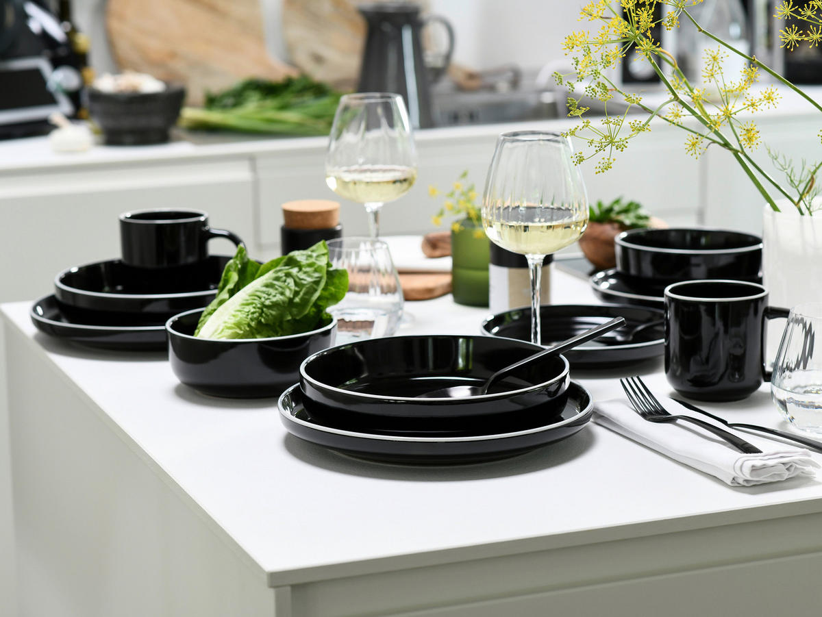 CreaTable Kombiservice Nordic Gourmet schwarz Steinzeug 10 tlg. Nordic Gourmet - schwarz - CreaTable