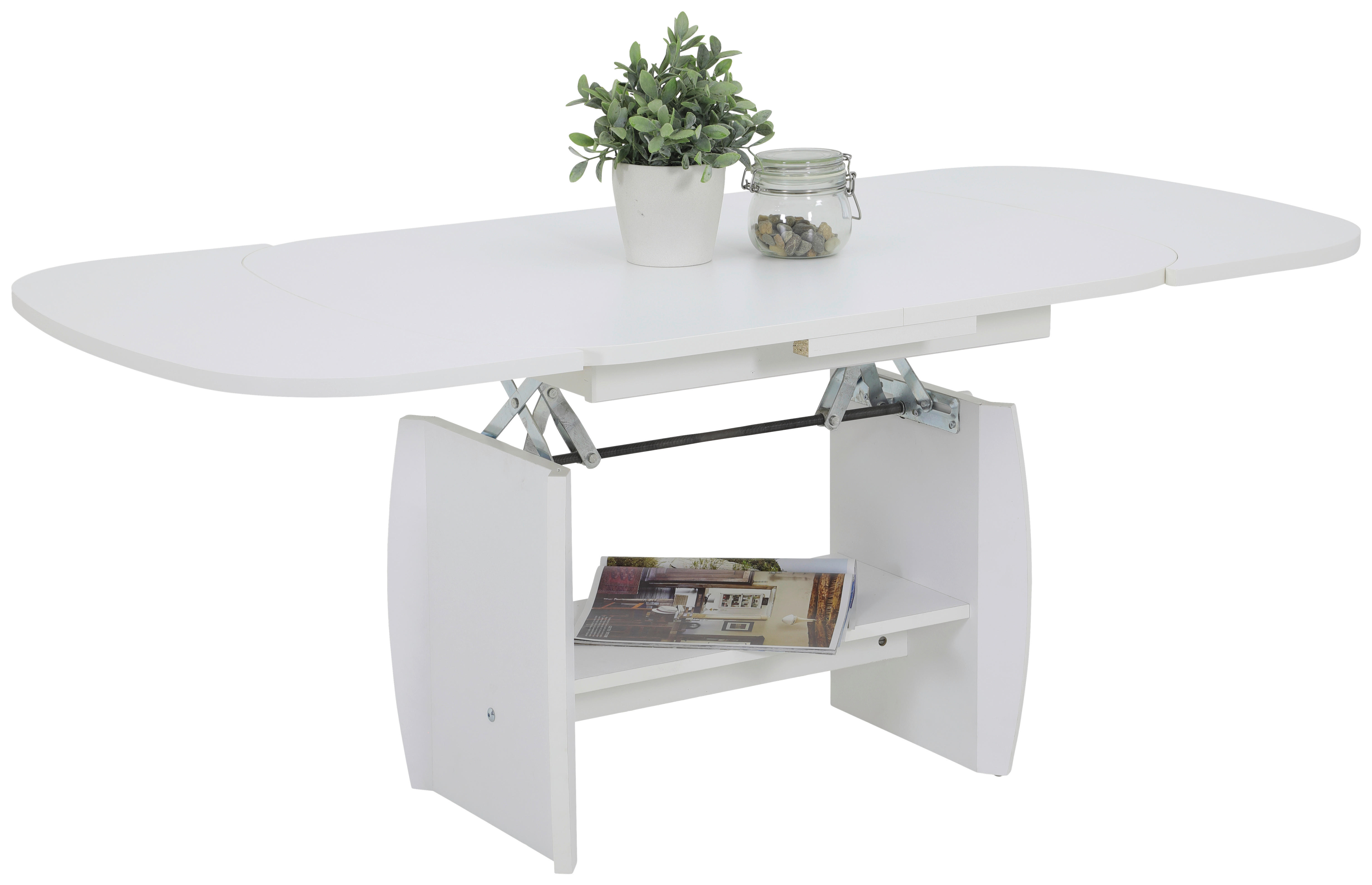 Couchtisch Michael III weiß B/H/T: ca. 142x62x68 cm Michael III - weiß (142,00/62,00/68,00cm) - Hela