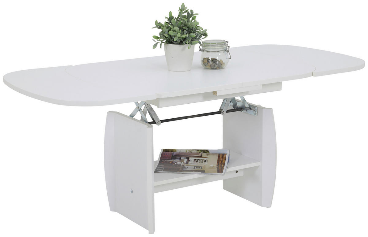 Couchtisch Michael III weiß B/H/T: ca. 142x62x68 cm Michael III - weiß (142,00/62,00/68,00cm) - Hela