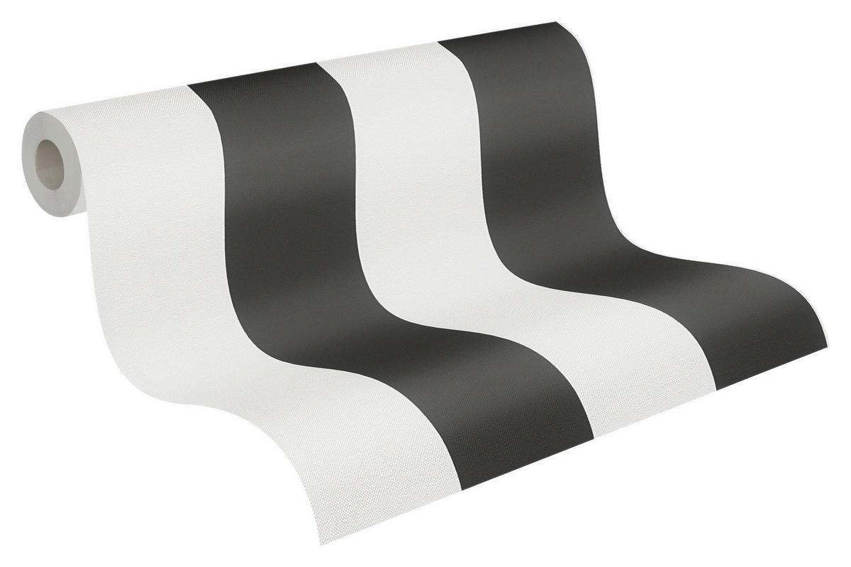A.S.Creation Vliestapete Black & White Streifen schwarz B/L: ca. 53x1005 cm Black & White - schwarz (53,00/1005,00cm) - A.S.Creation