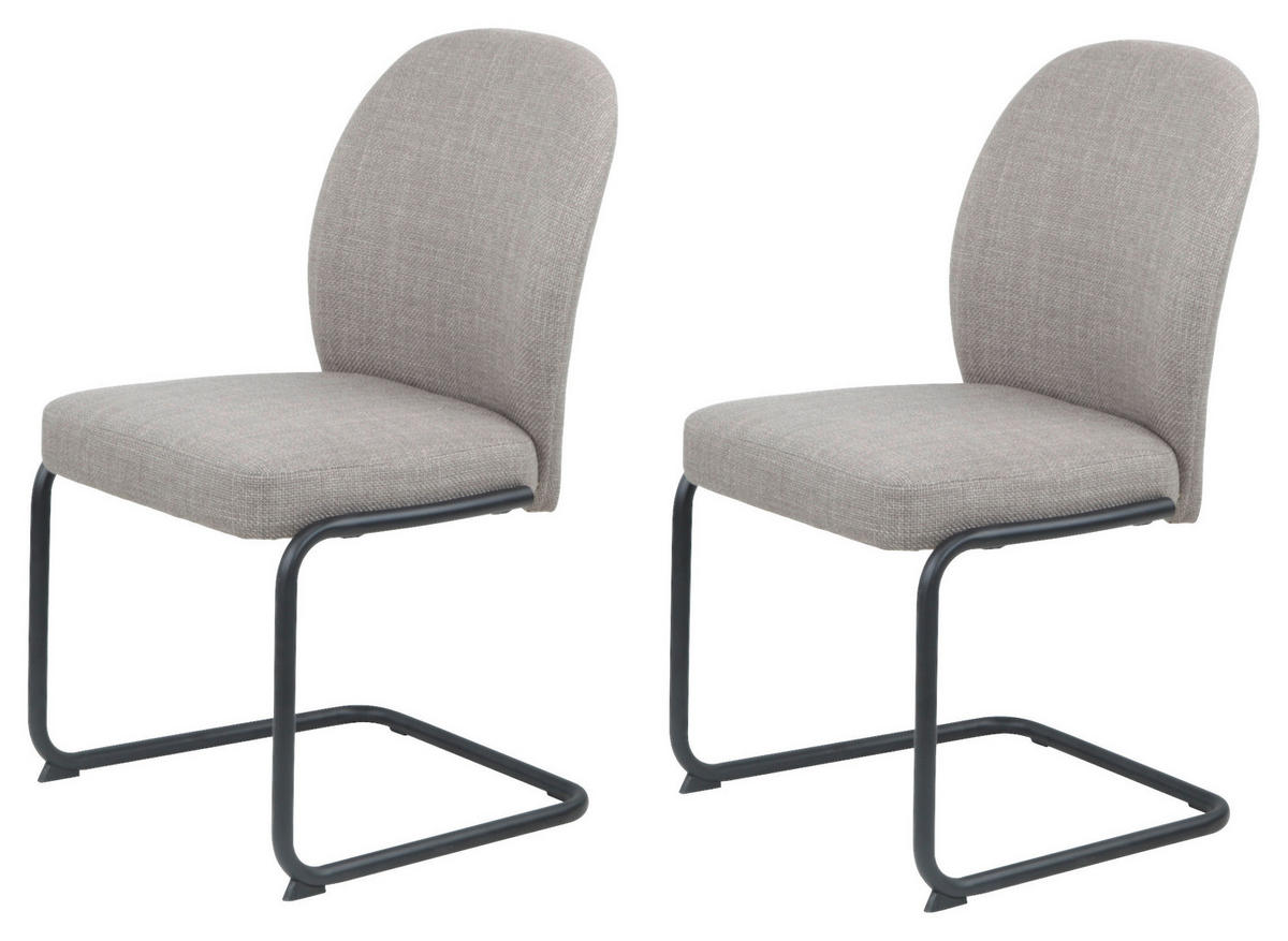Schwingstuhl Karen II, 2er-Set schlamm Metall Webstoff B/H/T: ca. 53x90x62 cm Karen II, 2er-Set - schlamm (53,00/90,00/62,00cm) - Hela