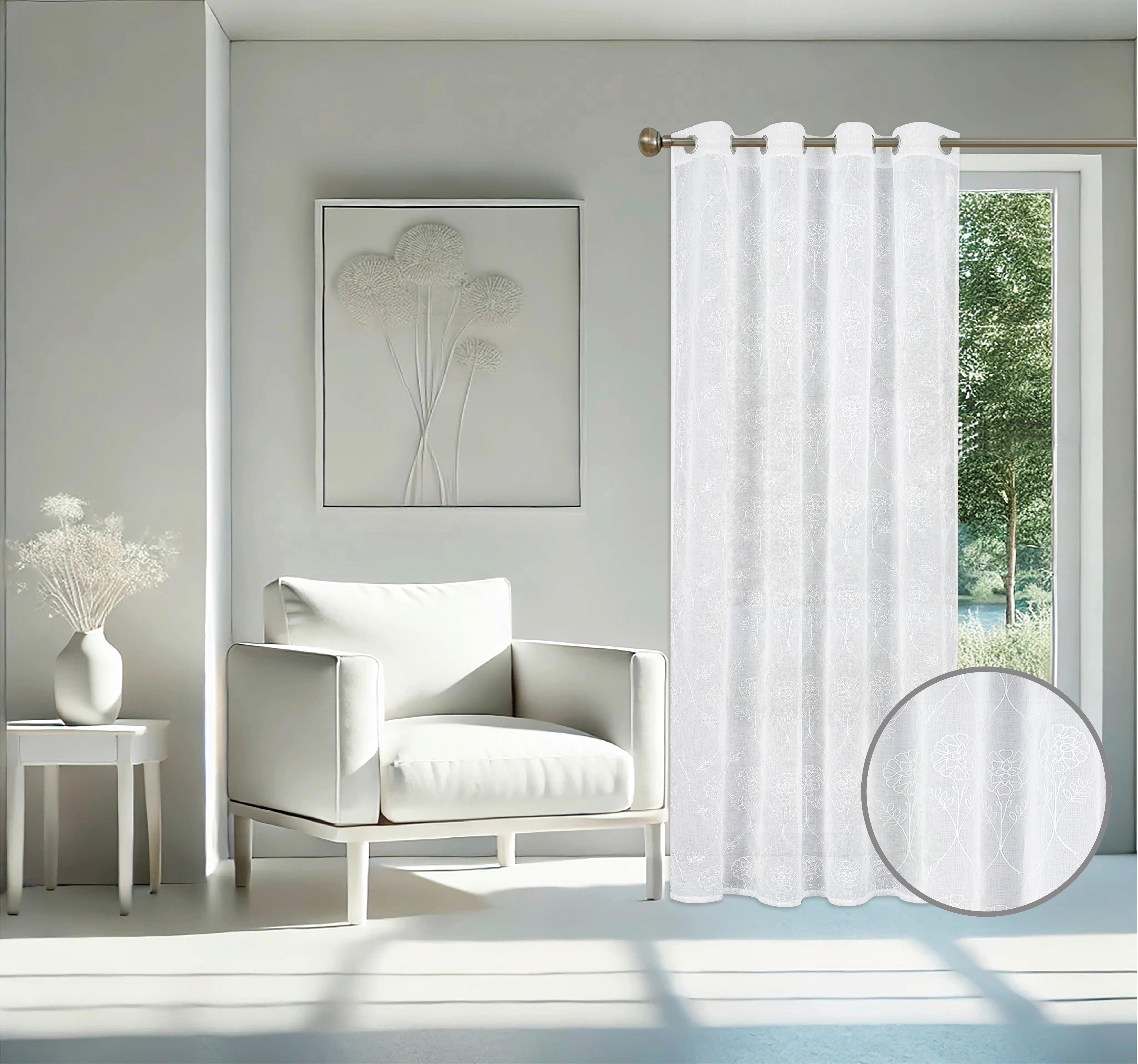 home Topline Ösenvorhang Luna weiß B/L: ca. 135x245 cm Luna - weiß (135,00/245,00cm) - home Topline