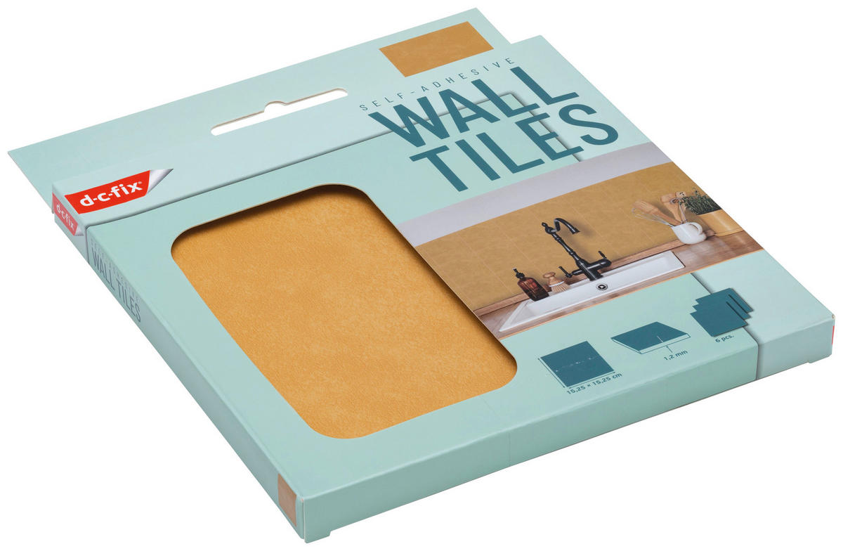d-c-fix Wandfliese selbstklebend gold B/L: ca. 15,25x15,25 cm Wandfliesen_d-c-fix_selbstklebend - gold (15,25/15,25cm) - d-c-fix