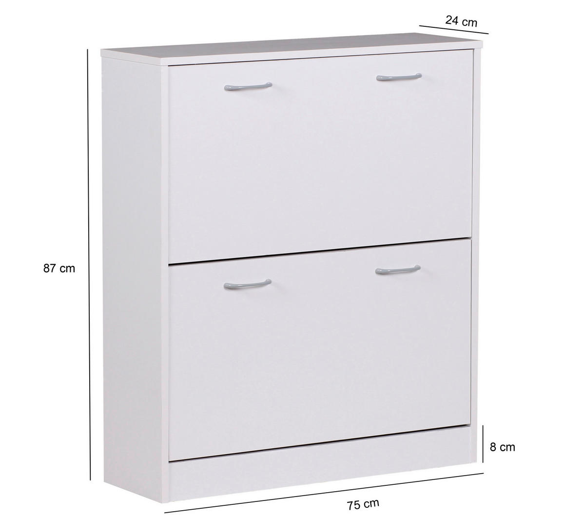 Schuhschrank weiß grau B/H/T: ca. 75x87x24 cm Schuhschrank - weiß/grau (75,00/87,00/24,00cm) - Wohnling