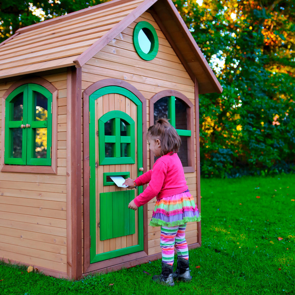 AXI Spielhaus Julia natur B/H/T: ca. 137x175x151 cm Julia - natur/grün (137,00/175,00/151,00cm) - AXI