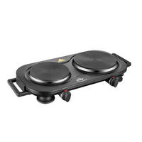 Elta Doppelkochplatte DKP-205.1 schwarz Metall B/H/T: ca. 28x8x29 cm Doppelkochplatte_Elta DKP-205.1 - schwarz (28,00/8,00/29,00cm) - Elta
