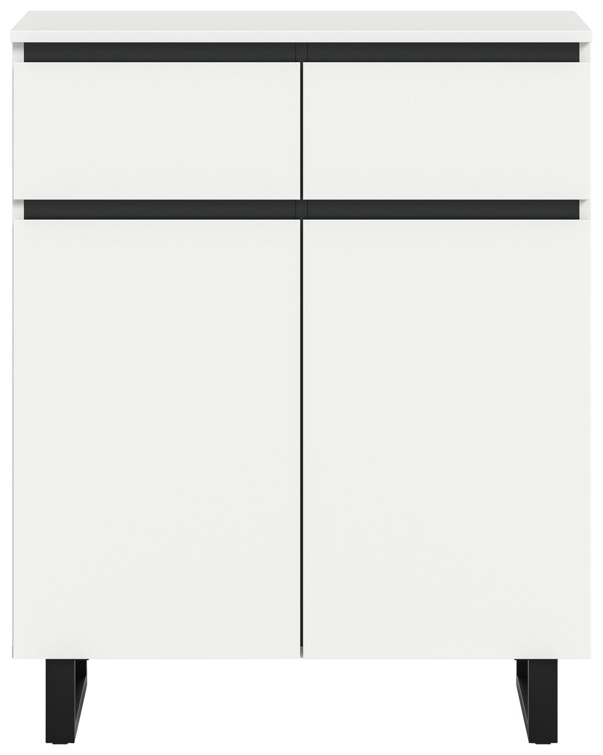 Kommode Tomasa weiß schwarz B/H/T: ca. 80x99x36 cm Tomasa - weiß/schwarz (80,00/99,00/36,00cm) - xonox.home