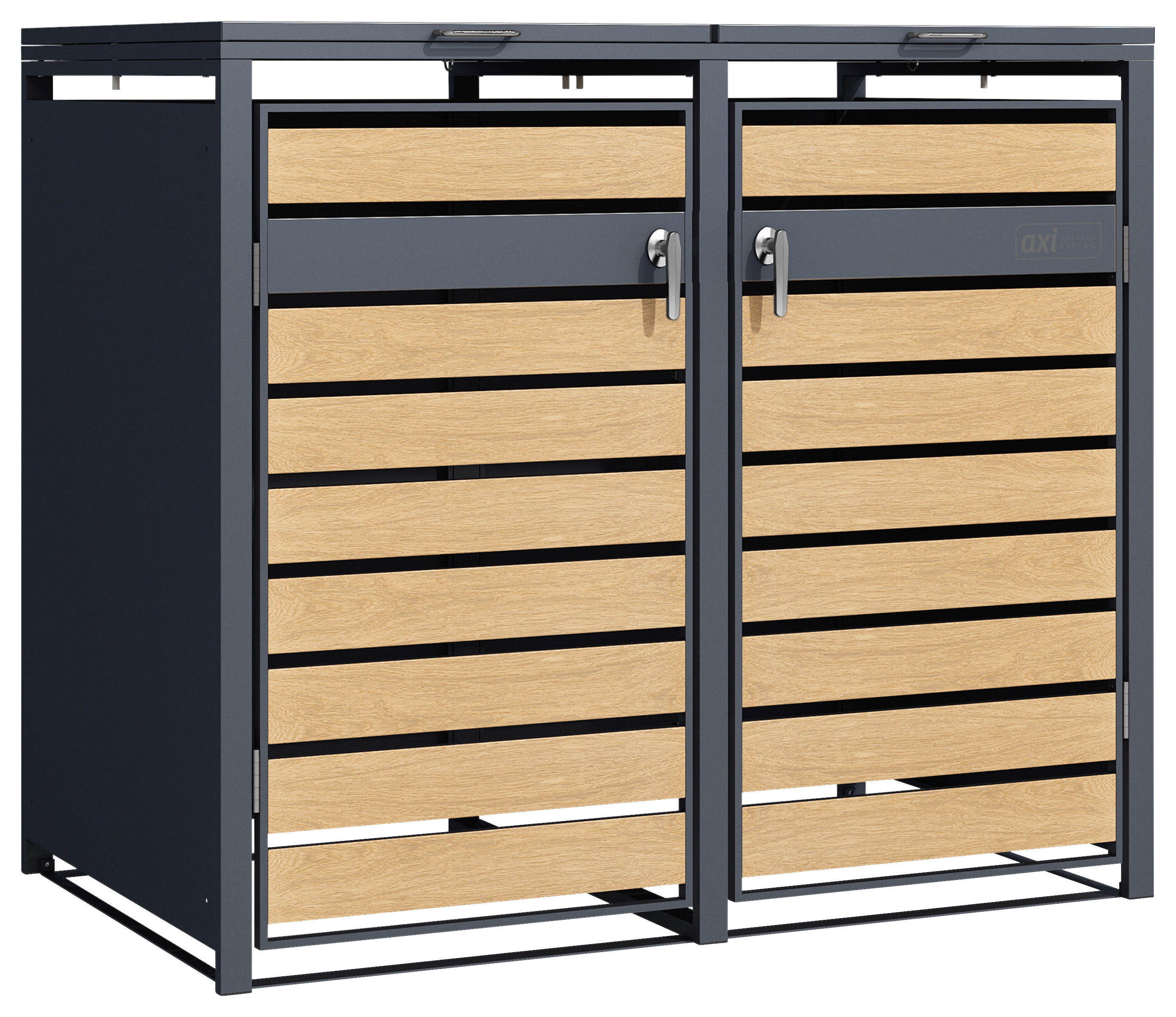 AXI Outdoor Living Mülltonnenbox Lucas braun B/H/L: ca. 80x116x132 cm Lucas - braun (132,00/80,00/116,00cm) - AXI Outdoor Living