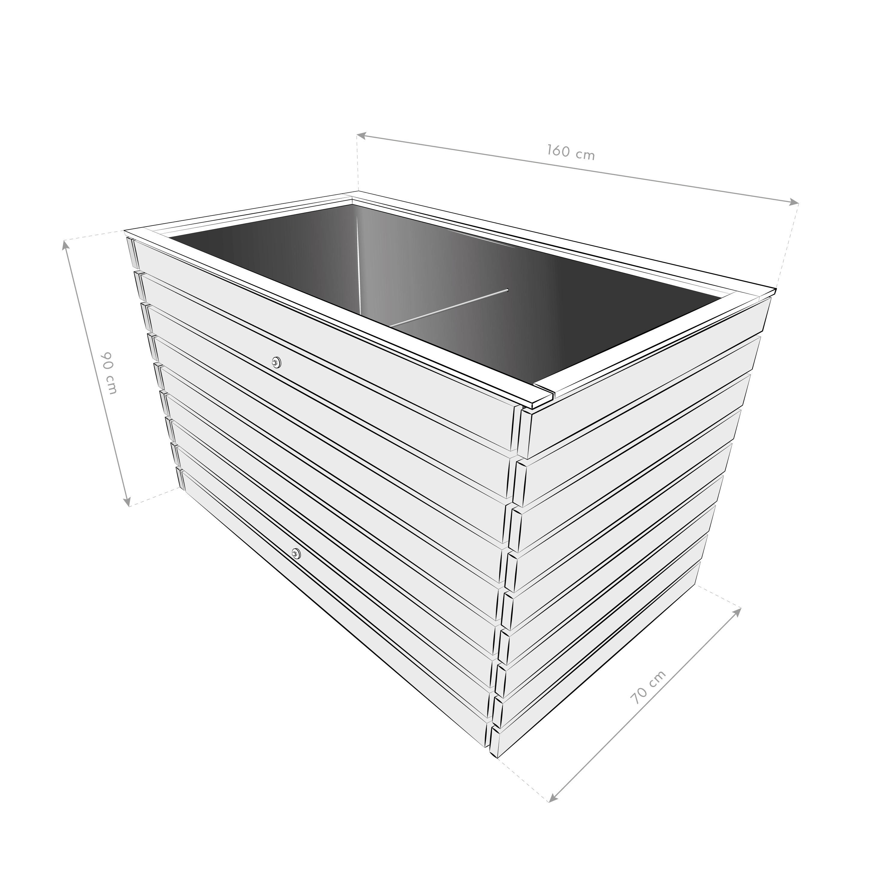 Westmann Hochbeet Fichte XL natur Fichte B/H/L: ca. 70x90x160 cm Fichte XL - natur (160,00/70,00/90,00cm) - Westmann