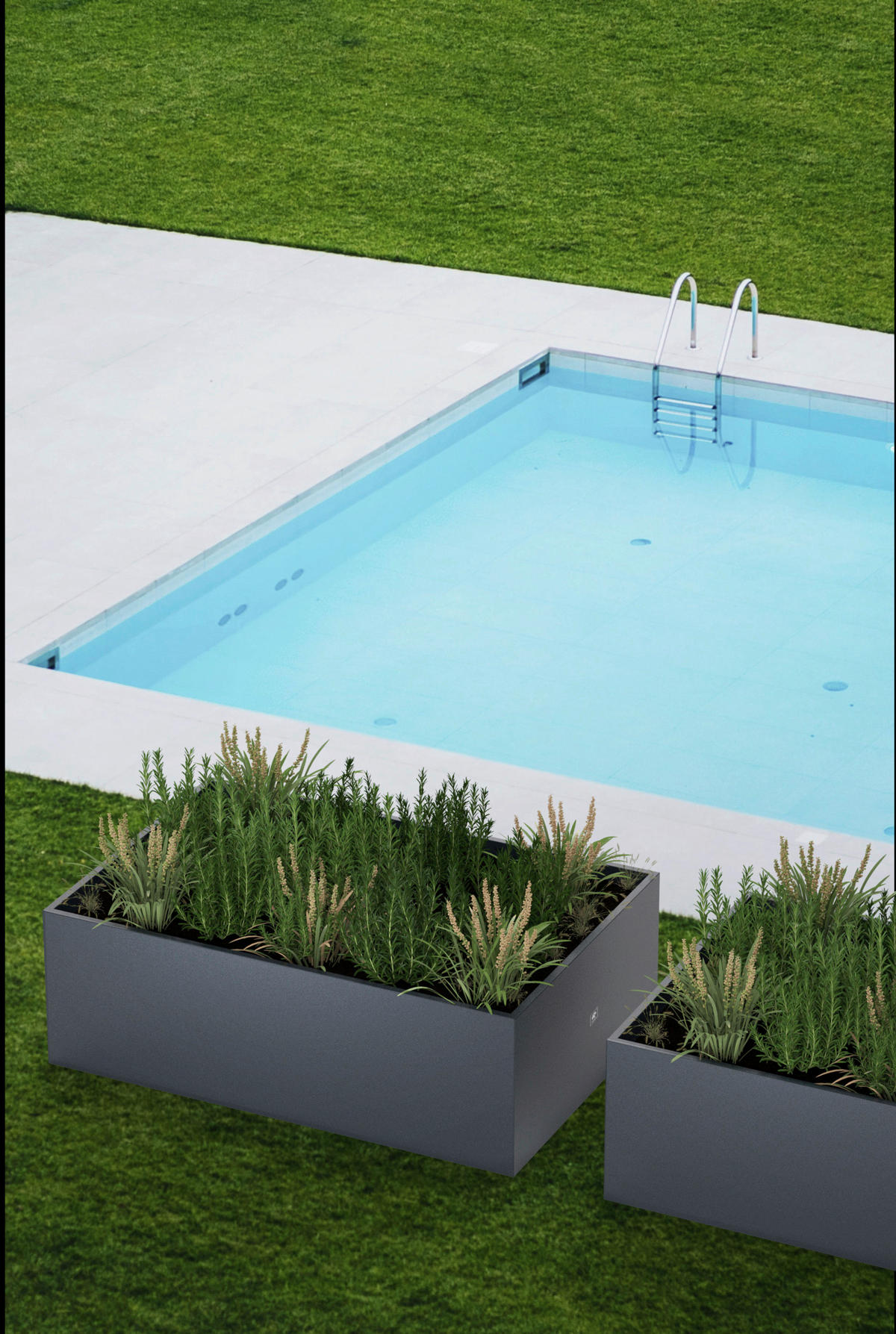 Herstera Garden Pflanzkasten grau Stahl B/H/L: ca. 100x50x150 cm Pflanzkasten - grau (150,00/100,00/50,00cm) - Herstera Garden