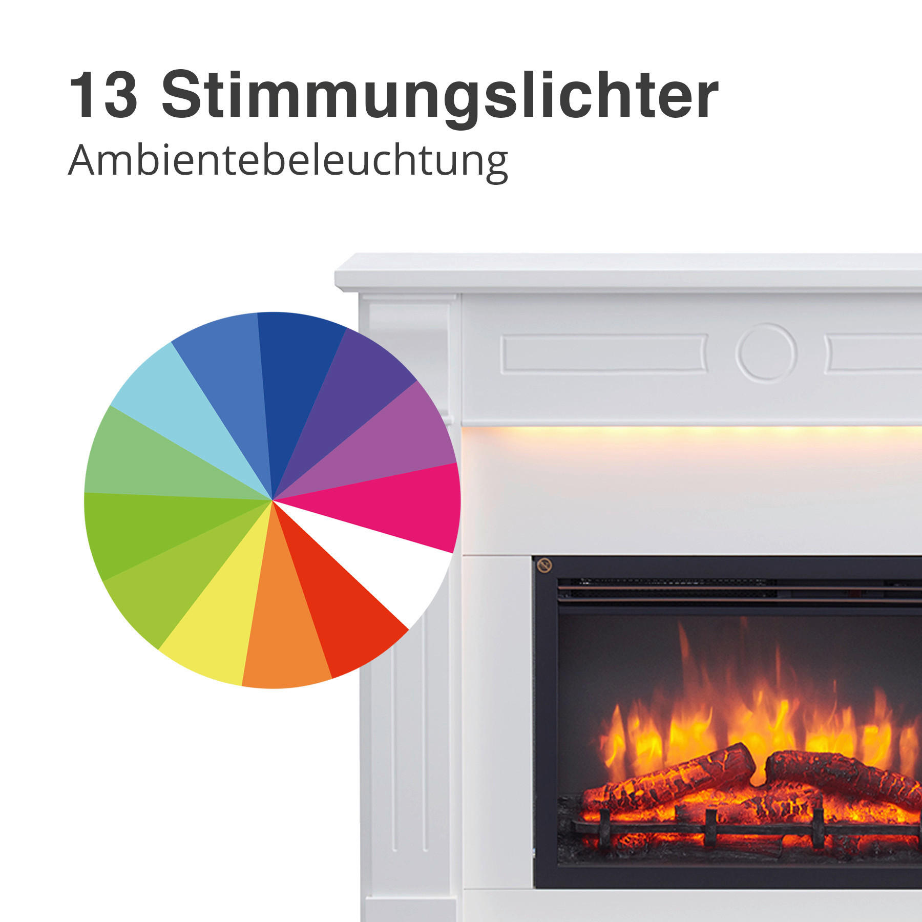 Balderia Elektrischer Kamin Hikaru weiß MDF B/H/T: ca. 1100x988x314 cm Elekt.-Kamin Hikaru MT119C-EF119B - weiß (1100,00/988,00/314,00cm) - Balderia