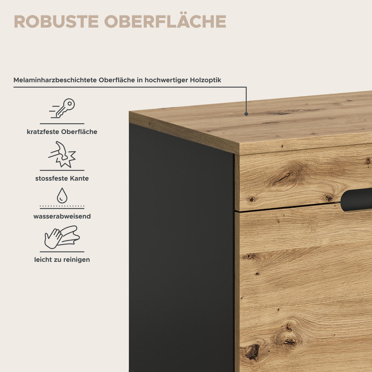 Sitzbank Canu basaltgrau Nachbildung Artisan Nachbildung B/H/T: ca. 80x45x37 cm Canu - basaltgrau (80,00/45,00/37,00cm) - xonox.home