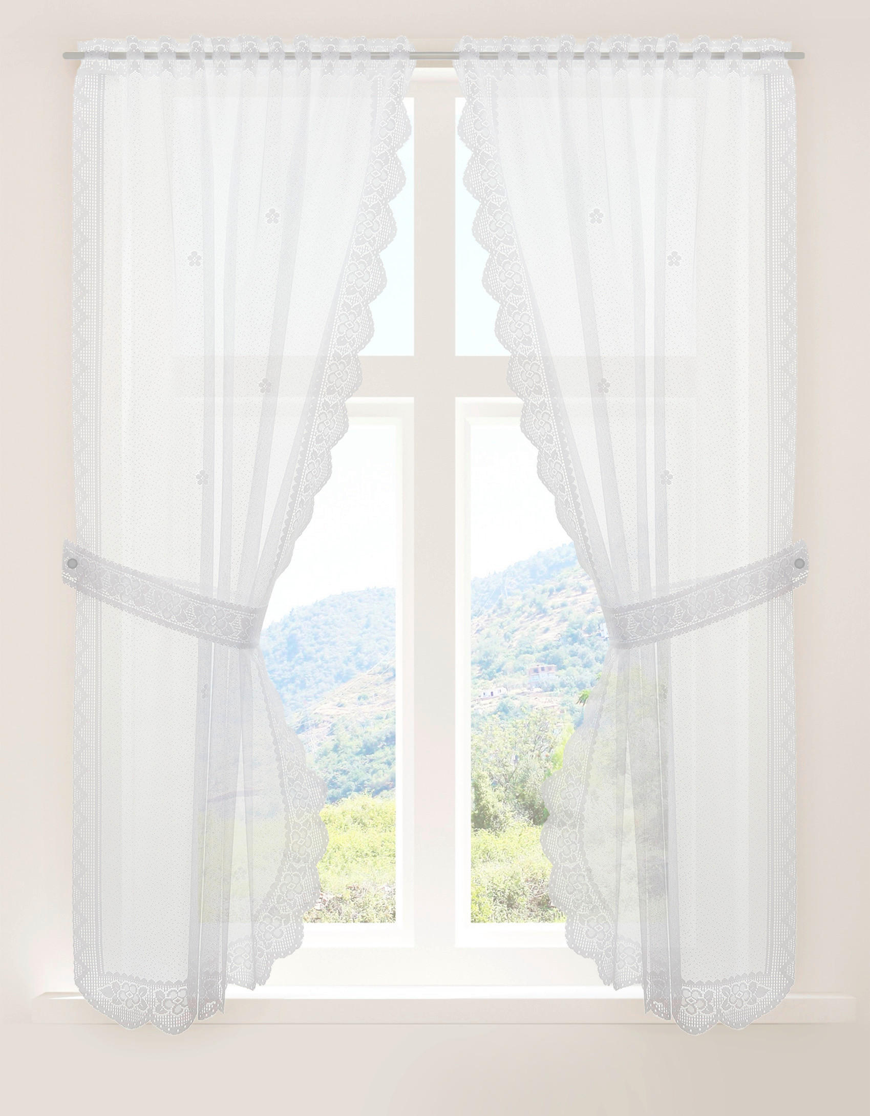 Landhausgardine Bern weiß B/L: ca. 90x160 cm Bern - weiß (90,00/160,00cm) - creative lifestyle