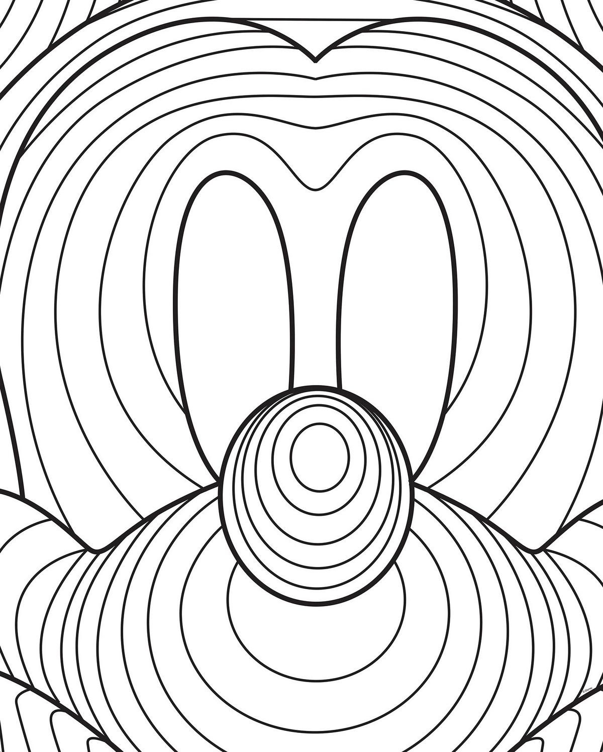 Komar Poster Mickey Mouse Lines Disney B/L: ca. 40x50 cm Mickey Mouse Lines - (40,00/50,00cm) - Komar