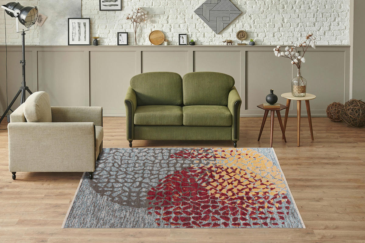 Kayoom Kurzflorteppich Milan 425 mehrfarbig B/H/L: ca. 80x0,5x150 cm Milan 425 - rot/mehrfarbig (150,00/80,00/0,50cm) - Kayoom