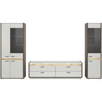 Wohnwand Falcona Nox Oak Nachbildung hellgrau B/H/T: ca. 350x198x43 cm Falcona - hellgrau (350,00/198,00/43,00cm) - xonox.home