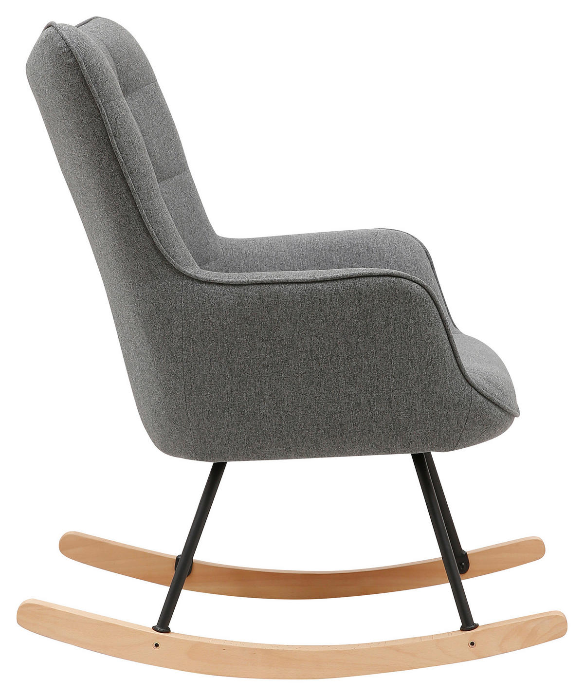 byLIVING Schaukelstuhl RICHIE grau schwarz natur Webstoff Metall Buche B/H/T: ca. 72x92x92 cm RICHIE - natur/schwarz (72,00/92,00/92,00cm) - byLIVING