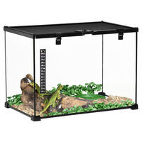 PawHut Terrarium schwarz Edelstahl B/H/L: ca. 30x50x35 cm Terrarium_für_Reptilien - schwarz (35,00/30,00/50,00cm) - PawHut