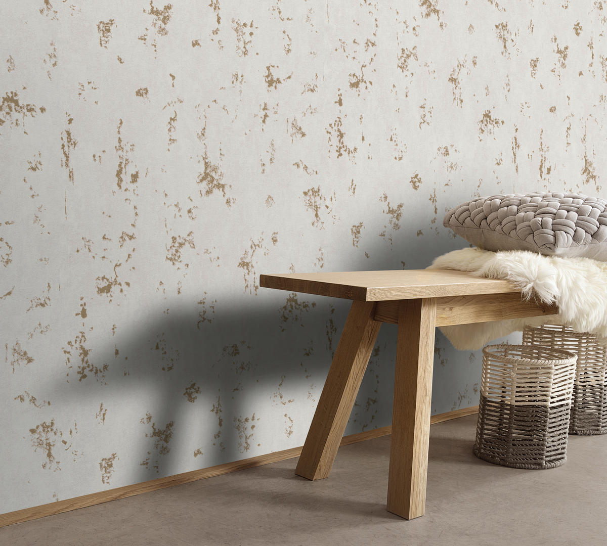 Erismann Vliestapete Betonoptik beige gold B/L: ca. 53x1005 cm Vliestapete_10316-02 - beige/gold (53,00/1005,00cm) - Erismann