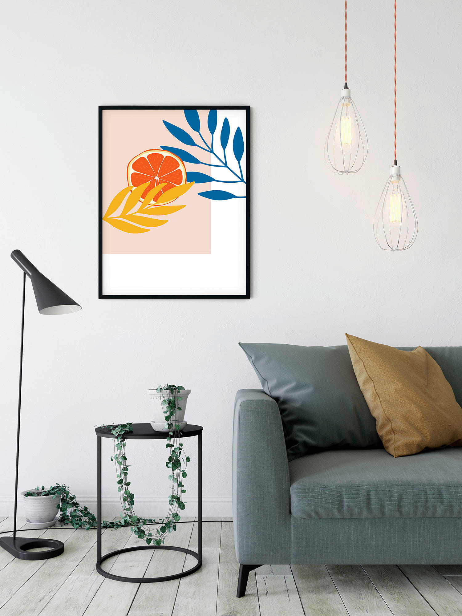 Komar Poster Illustration Drooping Leaves Pflanzen B/L: ca. 50x70 cm