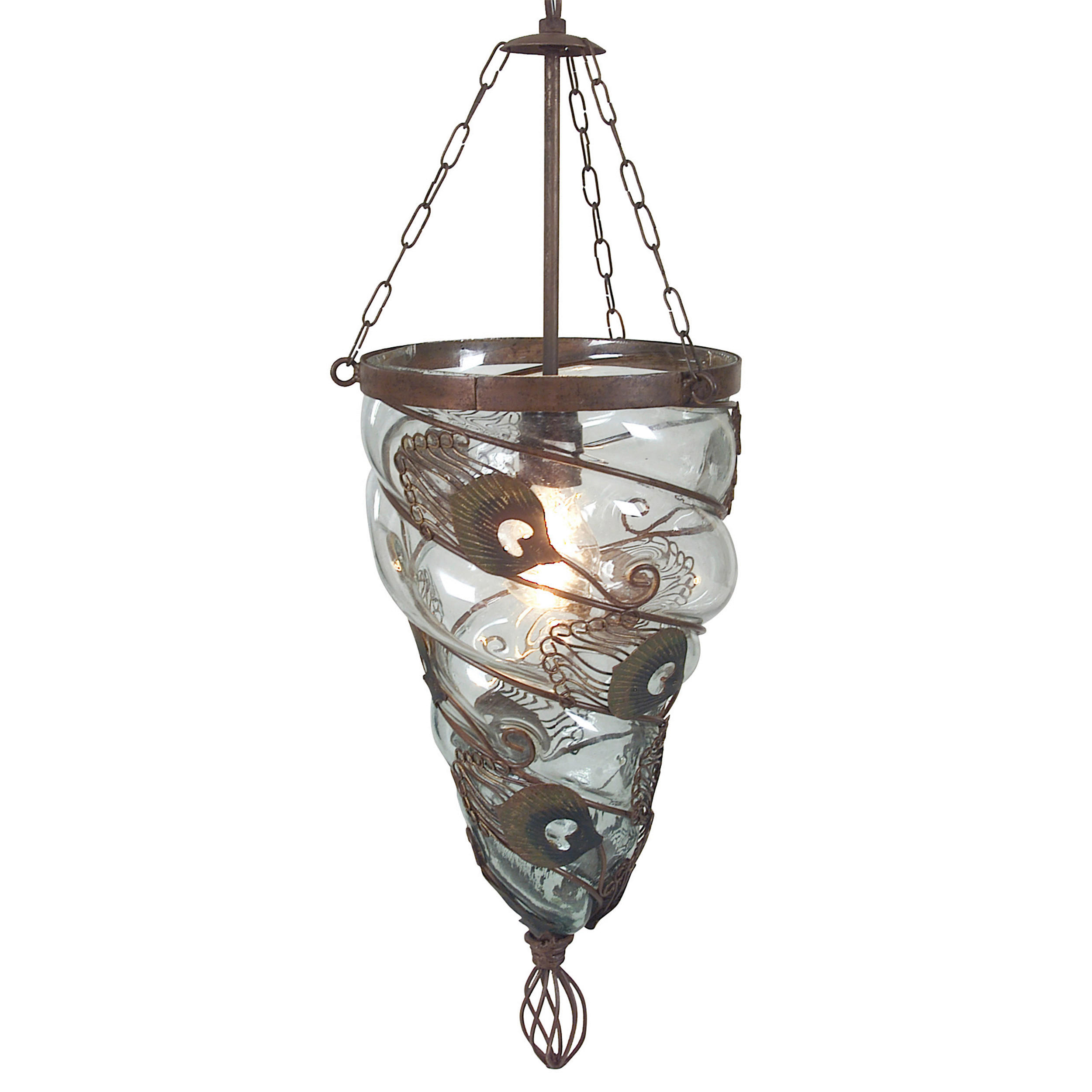 Näve Leuchten Pendelleuchte klar Glas Metall B/H/T/D: ca. 24x50x24x24 cm E27 1 Brennstellen ORIENT - klar (24,00/50,00/24,00cm) - Näve Leuchten