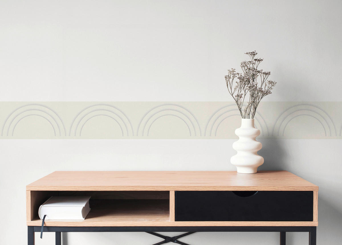 A.S.Création Bordüre grau weiß B/H/D: ca. 17x500x6,8 cm Bordüre_selbstklebend - weiß/grau (6,80/500,00cm) - A.S.Creation